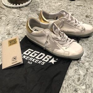 NWOT Golden Goose Superstars in white size 40 with dust bag and auth booklet
